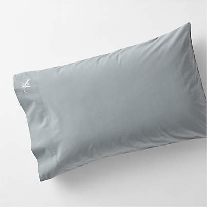 Lake House Cozy Cloud Smoke Blue Organic Cotton Kid Pillowcase By Sharland England