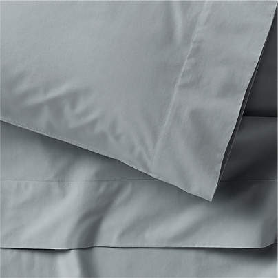 Lake House Cozy Cloud Smoke Blue Organic Cotton Kids Sheet Set By Sharland England