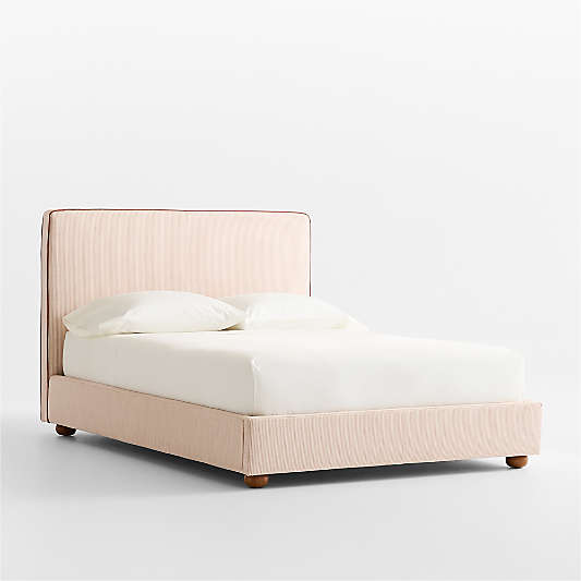 Petit Matelot Rust Red Striped Upholstered Kids Full Bed by Sharland England