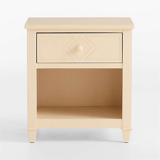 Soleil Buttercream Wood Kids Nightstand with Drawer by Sharland England