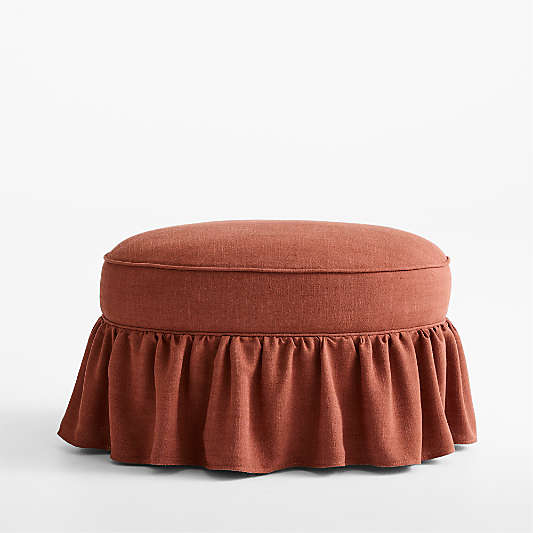 Volant Rust Red Nursery Ottoman by Sharland England