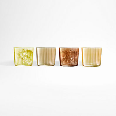 View LSA Gems 10-Oz. Amber Double Old-Fashioned Glasses, Set of 4 details