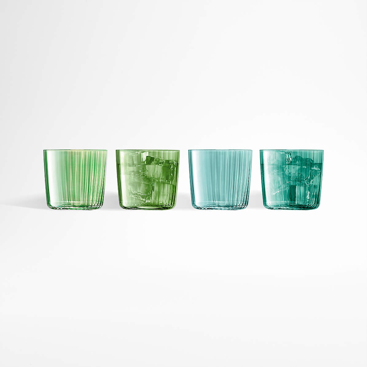 August & Leo 4-Pack 10.5 oz. Faceted Glass Tumblers Refurbished