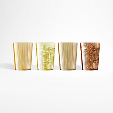 View LSA Gems 19-Oz. Amber Highball Glasses, Set of 4 details