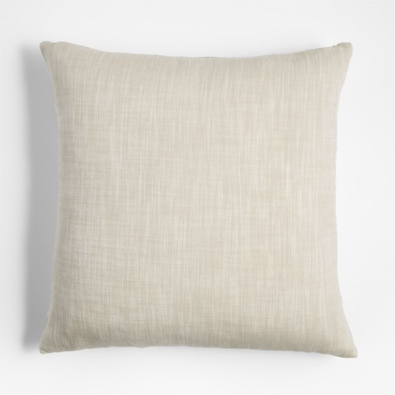 Embroidered Organic Cotton 23"x23" Arctic Ivory Throw Pillow Cover by Lisa Whittington - image 5 of 7