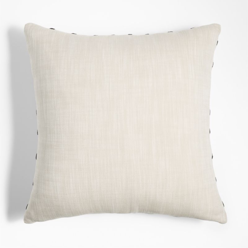 Embroidered Organic Cotton 23"x23" Ink Black Throw Pillow Cover by Lisa Whittington - image 5 of 6