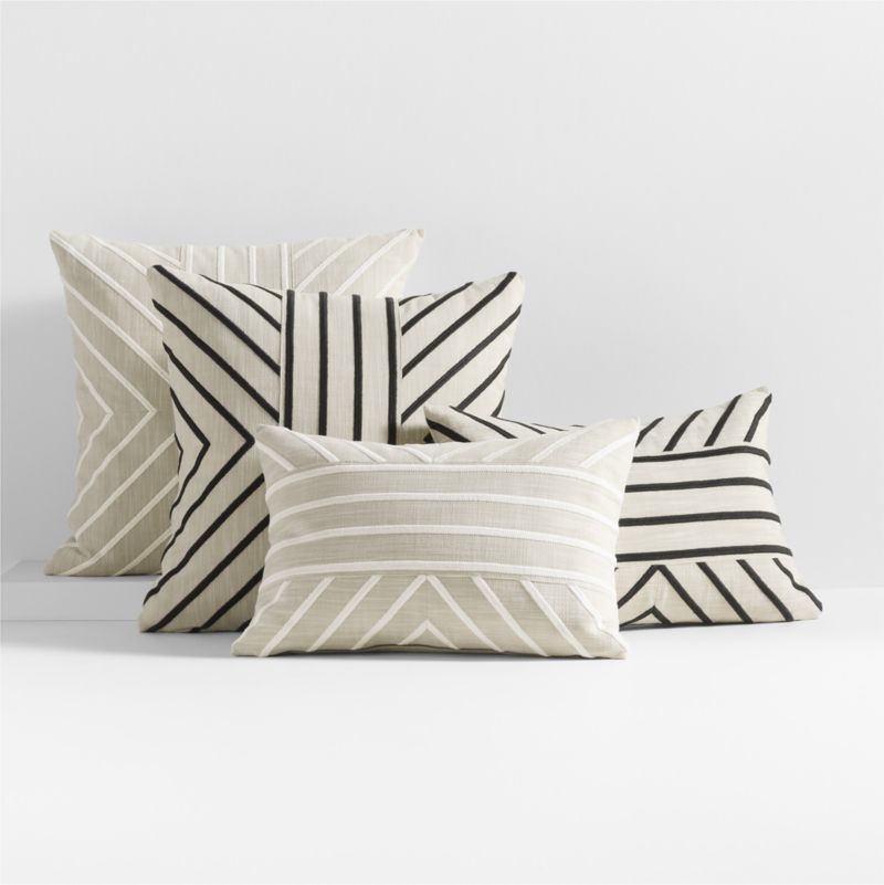 Embroidered Organic Cotton 23"x23" Arctic Ivory Throw Pillow Cover by Lisa Whittington - image 2 of 7