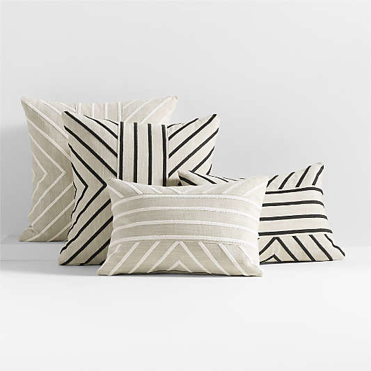 Embroidered Organic Cotton Throw Pillows by Lisa Whittington