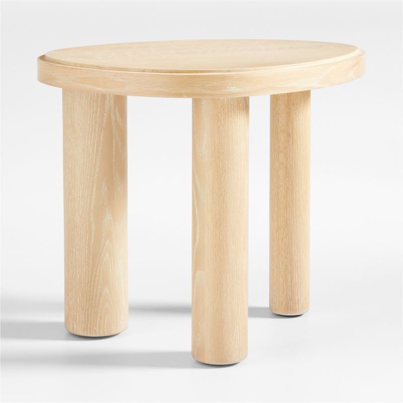 La Sal Tall Natural Oak Wood Asymmetric End Table - image 7 of 11