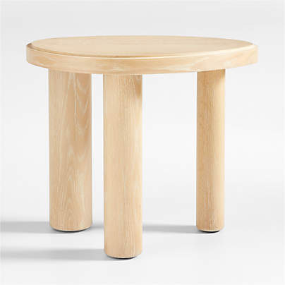 La Sal Tall Natural Oak Wood Asymmetric End Table