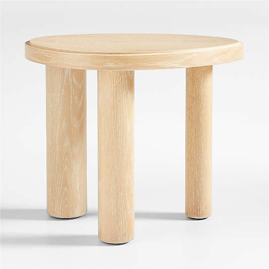 La Sal Tall Natural Oak Wood Asymmetric End Table