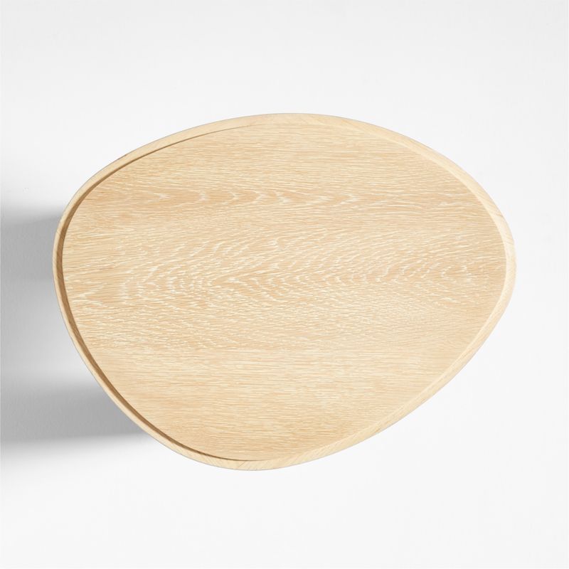 La Sal Tall Natural Oak Wood Asymmetric End Table - image 9 of 11