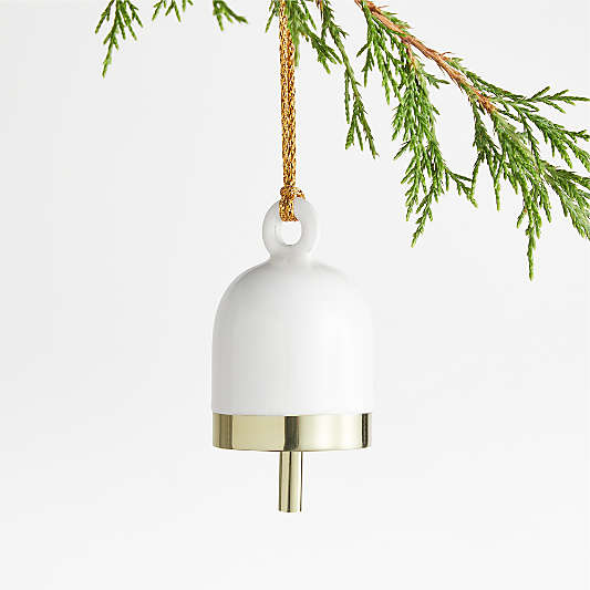 White Lacquer Bell Christmas Ornament