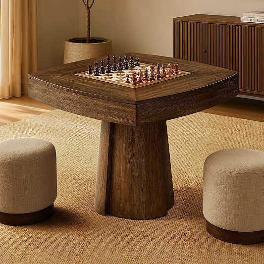 Ladera 40" Oak Wood Chess and Game Table