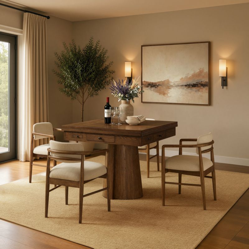 Ladera 40" Oak Wood Mahjong and Game Table - image 5 of 9