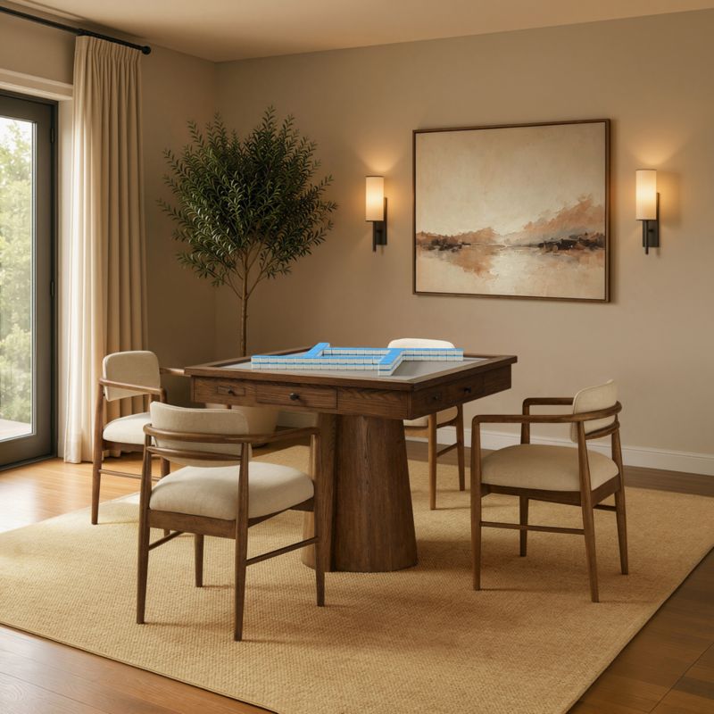Ladera 40" Oak Wood Mahjong and Game Table - image 3 of 9
