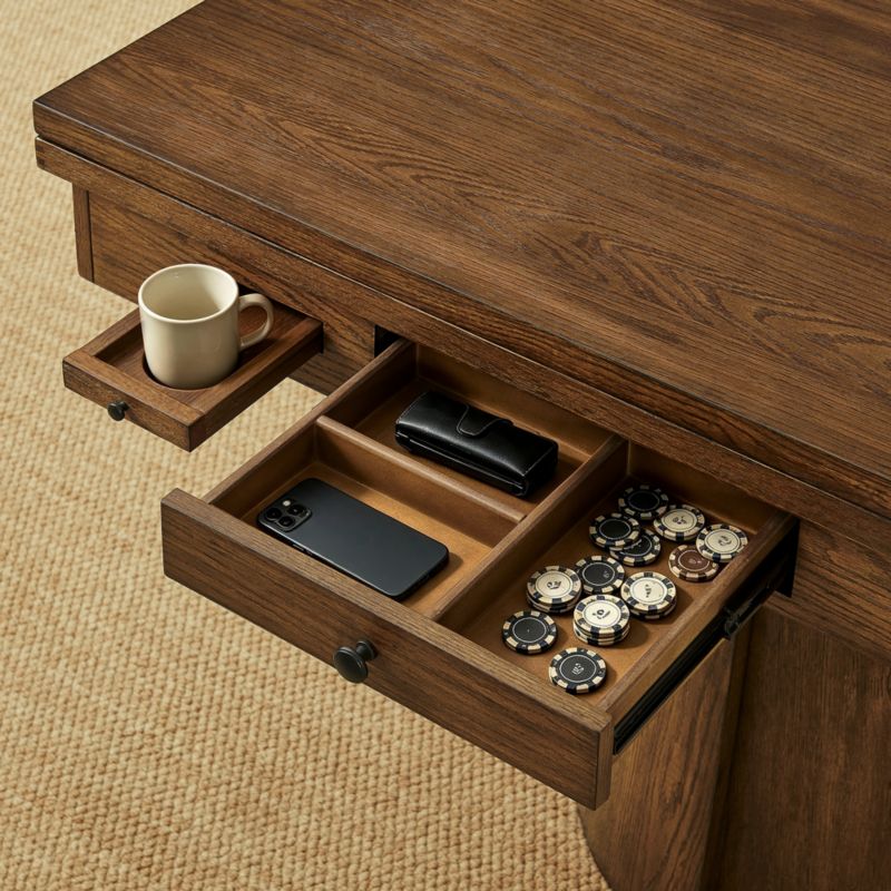 Ladera 40" Oak Wood Mahjong and Game Table - image 6 of 9