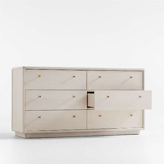 Lafayette Whitewashed Wood 6-Drawer Dresser