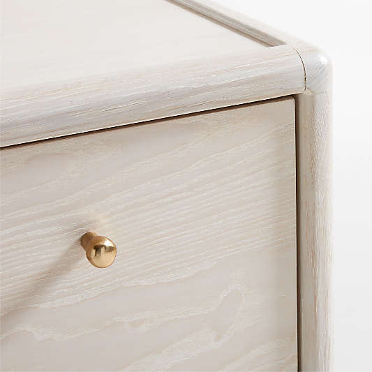 Lafayette 38" Whitewashed Wood 5-Drawer Tall Dresser