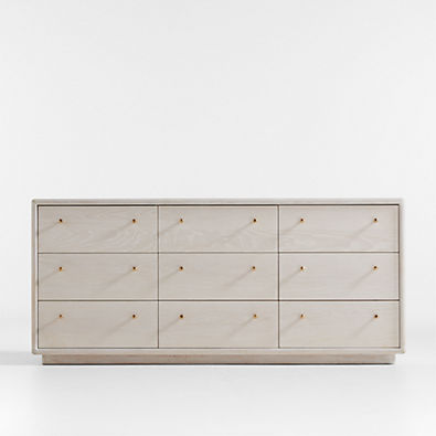 View Lafayette 72" Whitewashed Wood 9-Drawer Dresser details