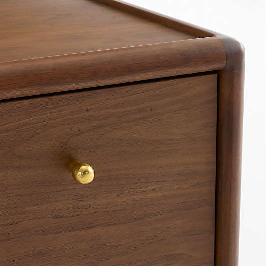 Lafayette 32" Walnut Wood 3-Drawer Charging Nightstand