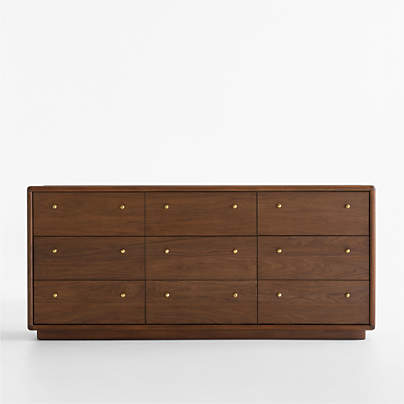 Lafayette 72" Walnut Wood 9-Drawer Dresser