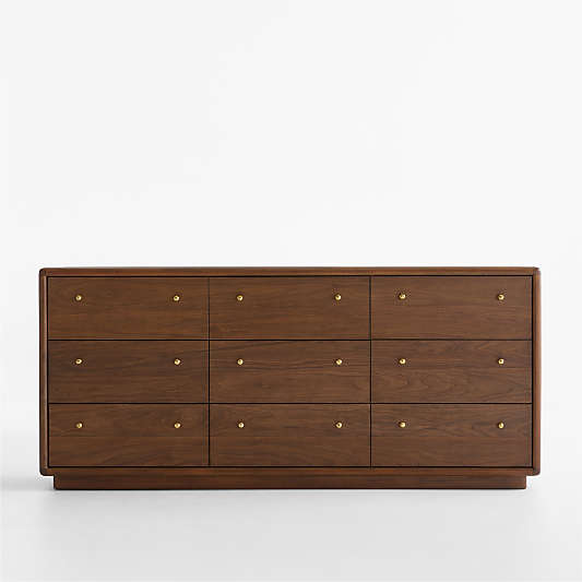 Lafayette 72" Walnut Wood 9-Drawer Dresser