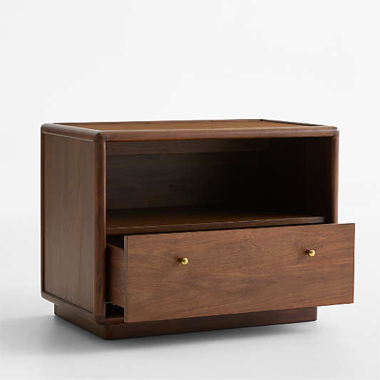 Lafayette 32" Walnut Wood Charging Nightstand