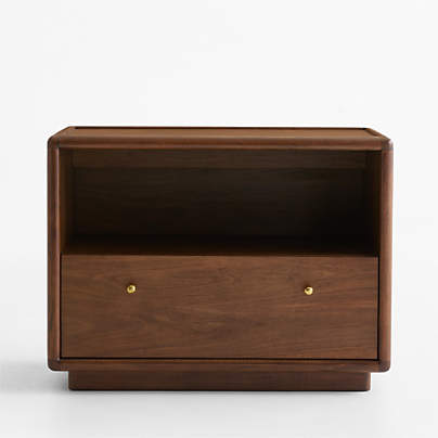 Lafayette 32" Walnut Wood Charging Nightstand, Set of 2