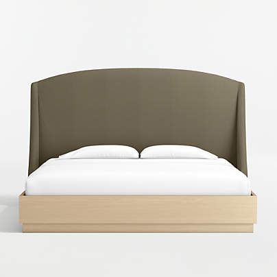 Lafayette Upholstered King Headboard and Wood Bed