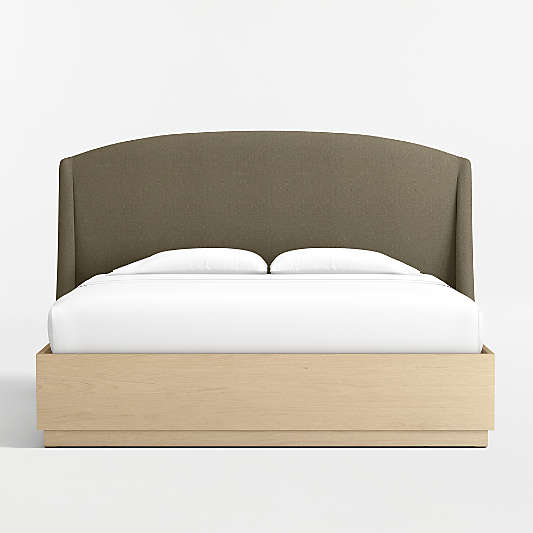 Lafayette Upholstered King Headboard and Wood Storage Bed