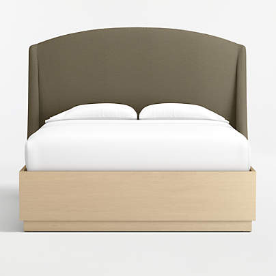 Lafayette Upholstered Queen Headboard and Wood Storage Bed