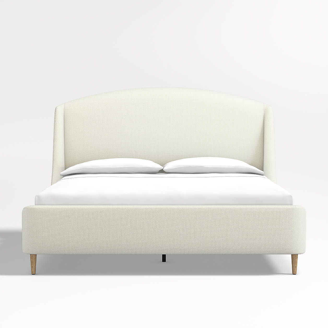 Lafayette Weave Ivory Upholstered Tall King Bed Frame + Reviews Crate