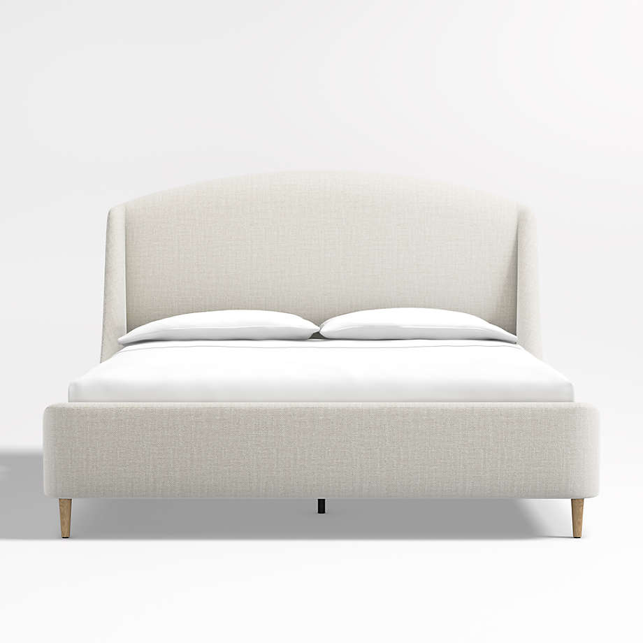 Lafayette Natural Upholstered Tall King Bed + Reviews Crate & Barrel