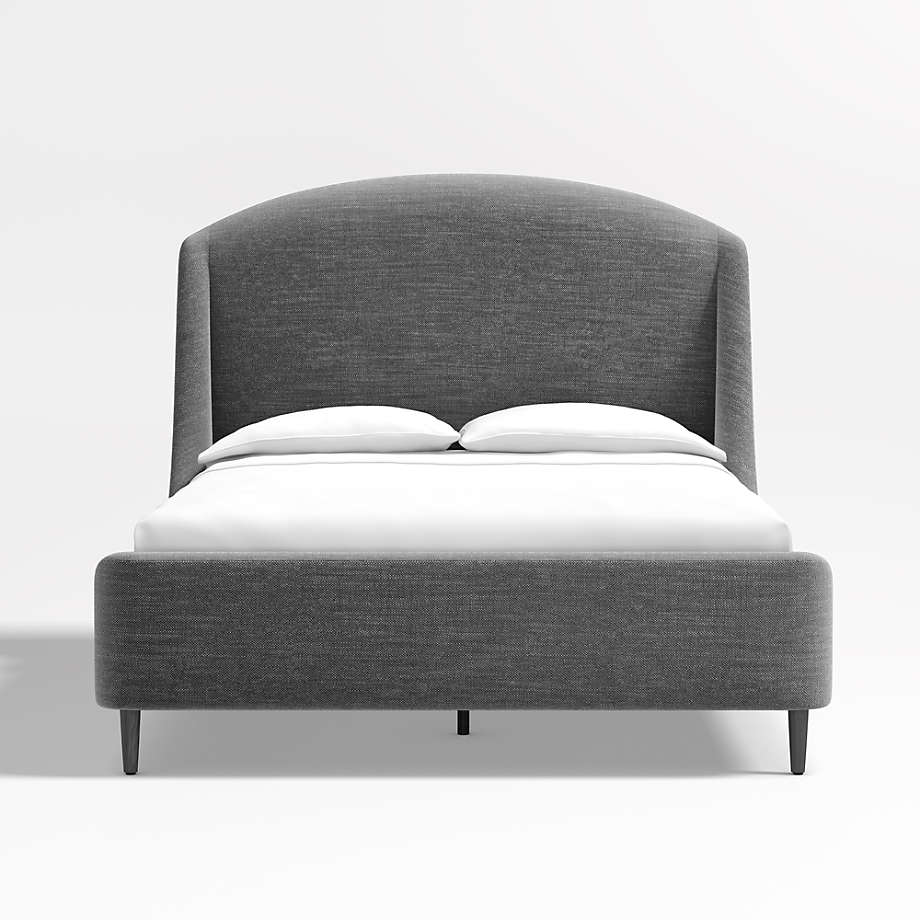 Lafayette Weave Charcoal Grey Upholstered Tall Queen Bed Frame
