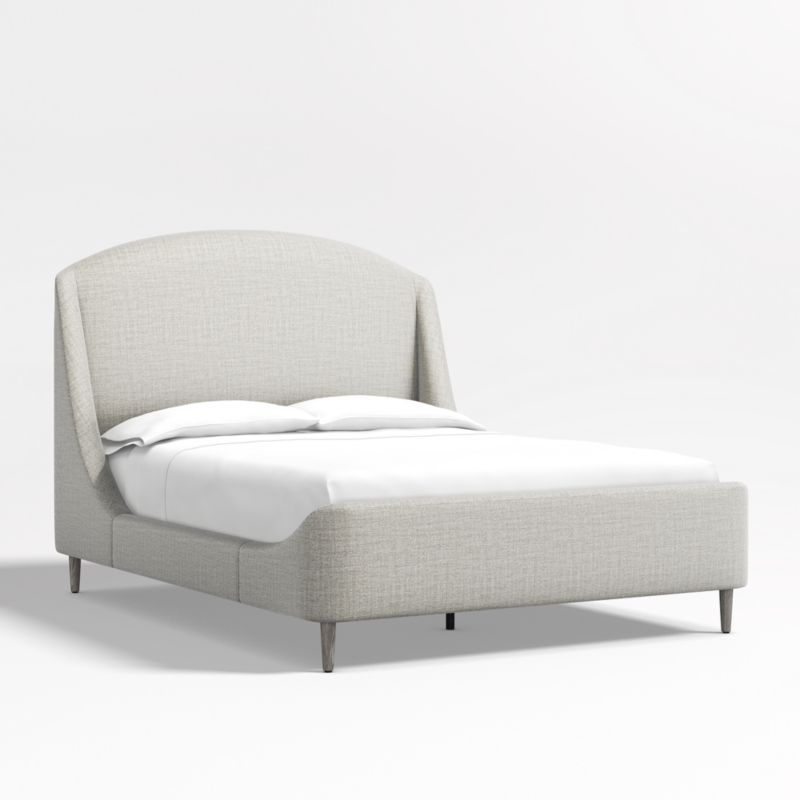 Lafayette Mist Grey Upholstered Tall Queen Bed