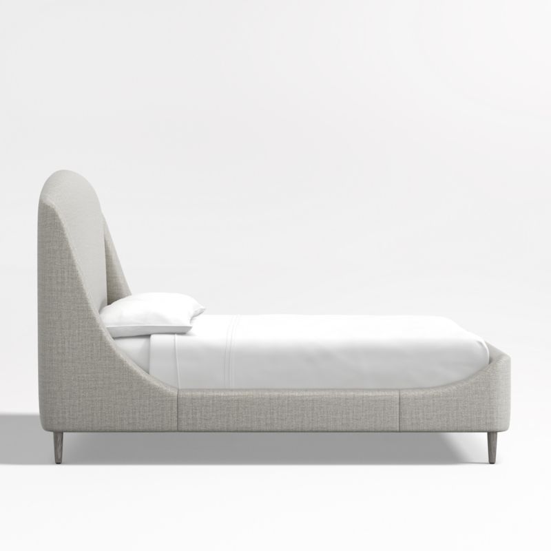 Lafayette Mist Grey Upholstered Tall Queen Bed