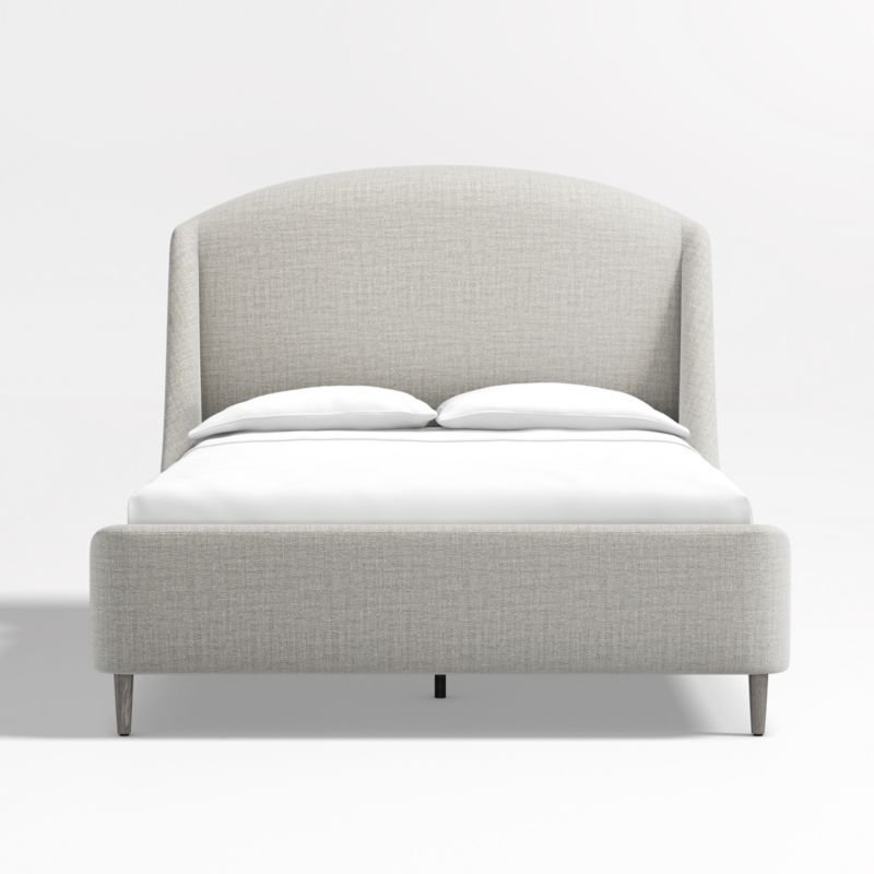 Lafayette Mist Grey Upholstered Tall Queen Bed