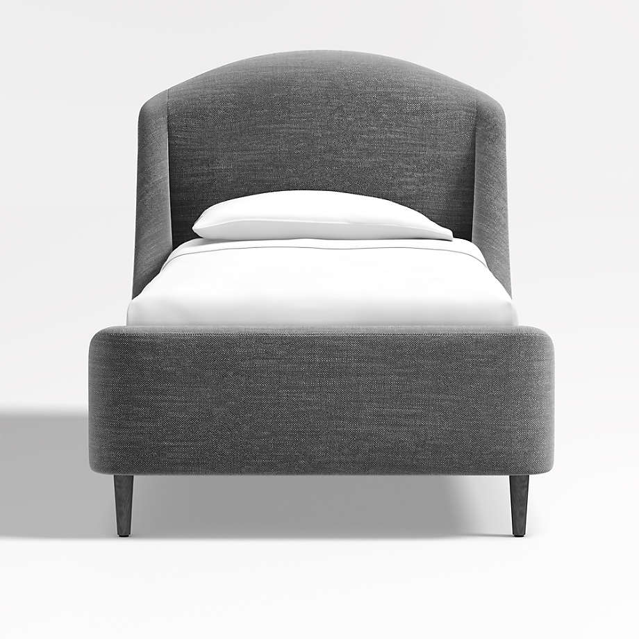 Lafayette Weave Charcoal Grey Upholstered Twin Bed Frame + Reviews