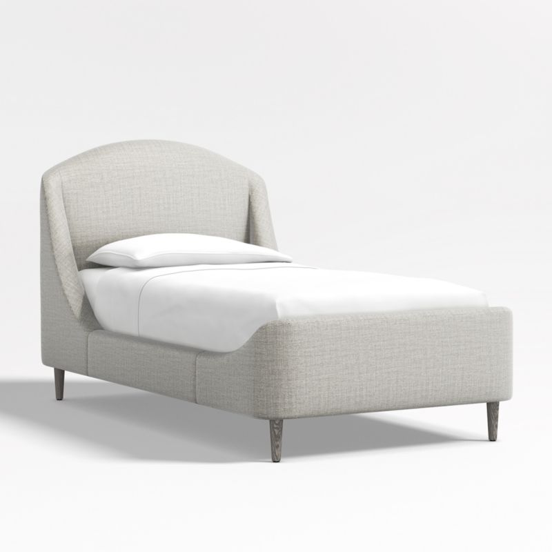 Lafayette Mist Grey Upholstered Twin Bed