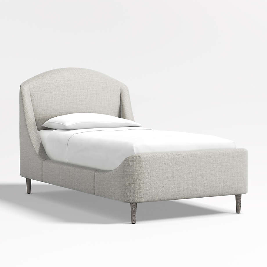 Gray upholstered deals twin bed