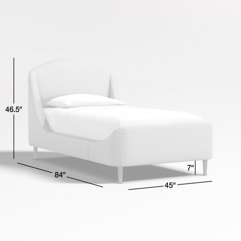 Lafayette Mist Grey Upholstered Twin Bed