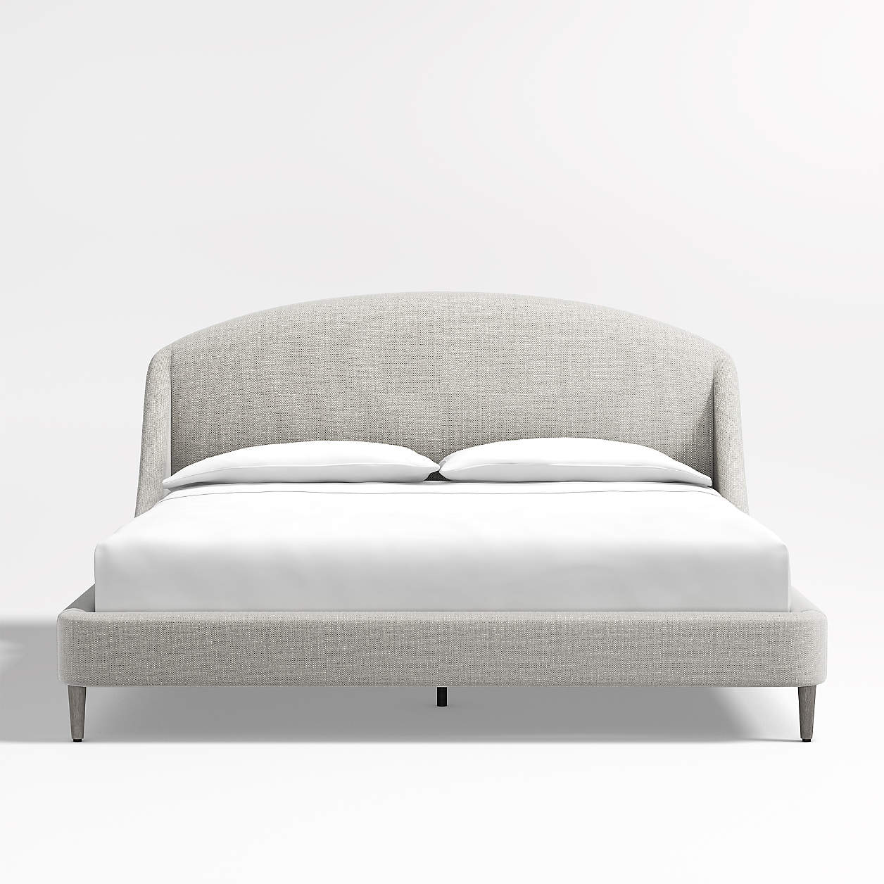 Lafayette Weave Mist Grey Upholstered King Bed Frame without Footboard
