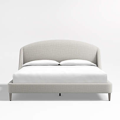 Lafayette Mist Upholstered King Bed Without Footboard Reviews Crate Barrel Lafayette Mist Upholstered King Bed, Upholstered King Bed Frame With Footboard