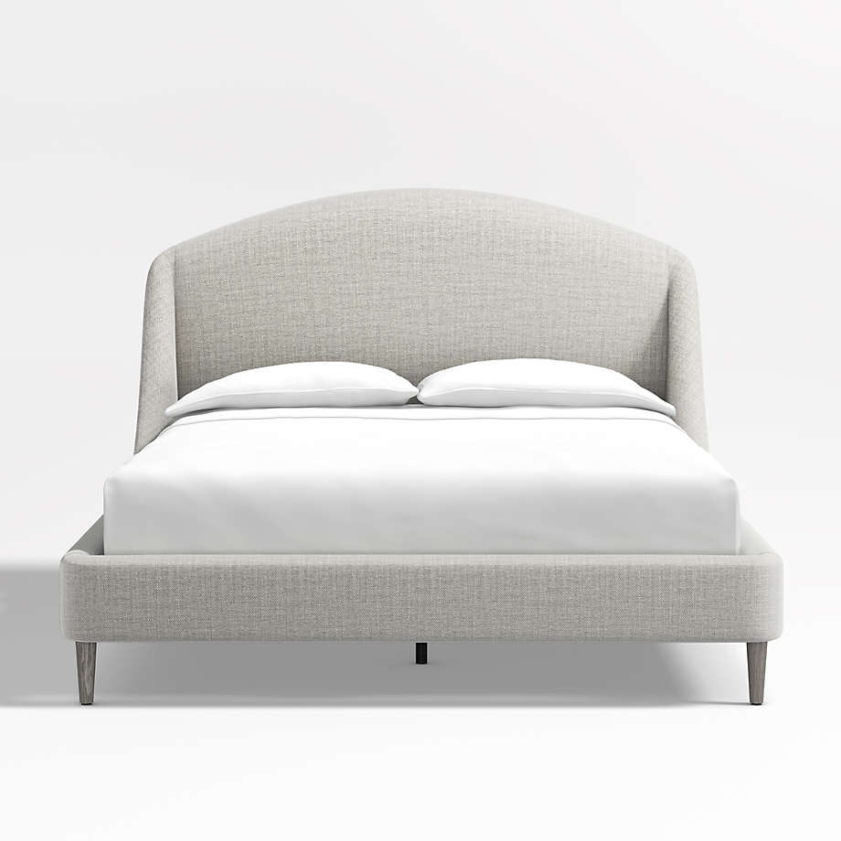 Lafayette Mist Upholstered King Bed, Tall Upholstered King Bed With Footboard