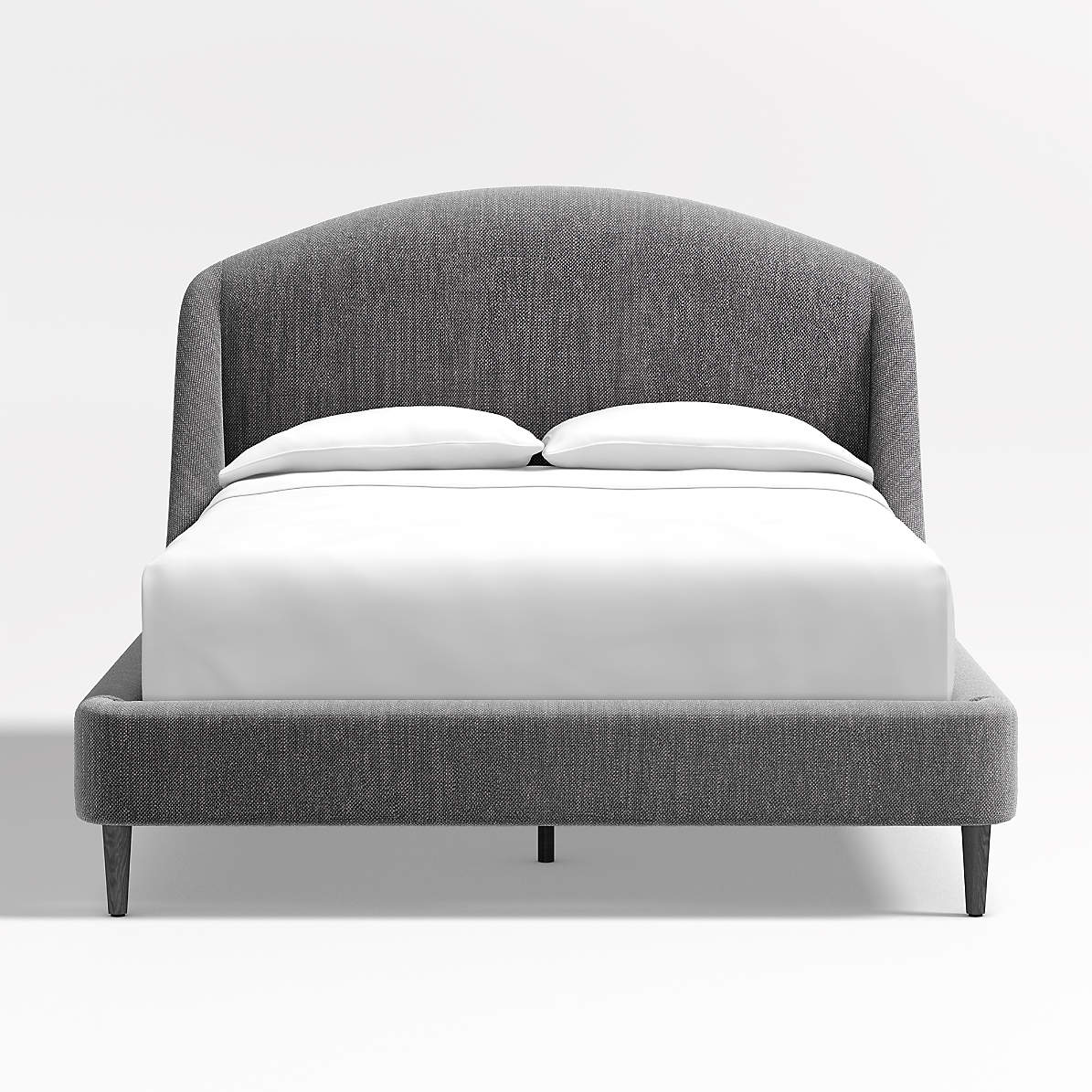 Lafayette Charcoal Upholstered Full Bed, Bed Frame Without Footboard