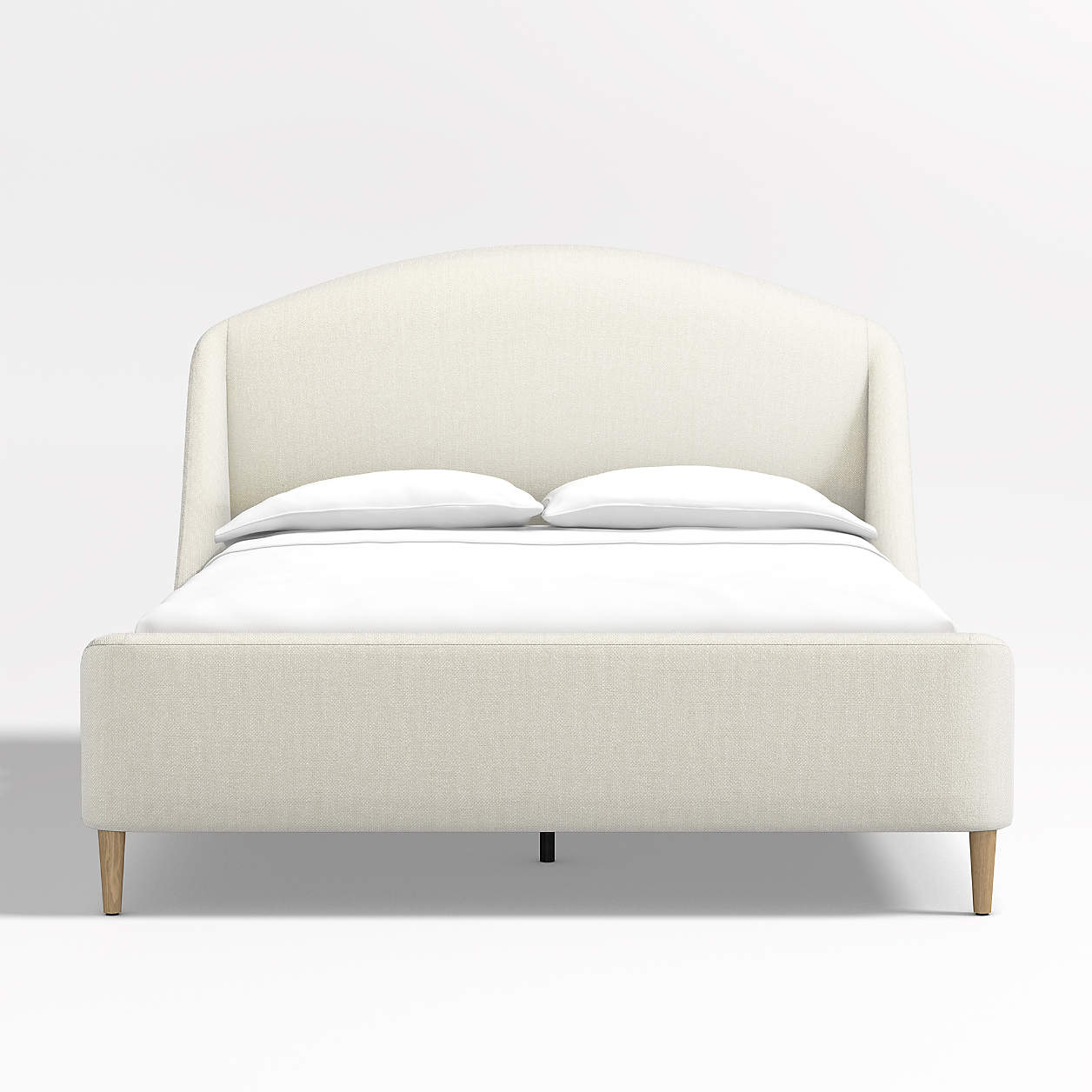 Lafayette Weave Ivory Upholstered Queen Bed Frame + Reviews | Crate ...