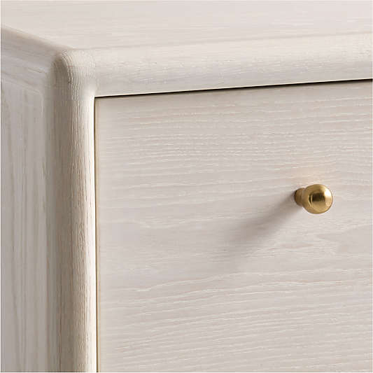 Lafayette 38" Whitewashed Wood 5-Drawer Tall Dresser