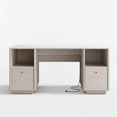 Lafayette 64" Whitewashed Desk with Outlets
