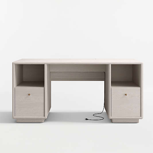Lafayette 64" Whitewashed Desk with Outlets